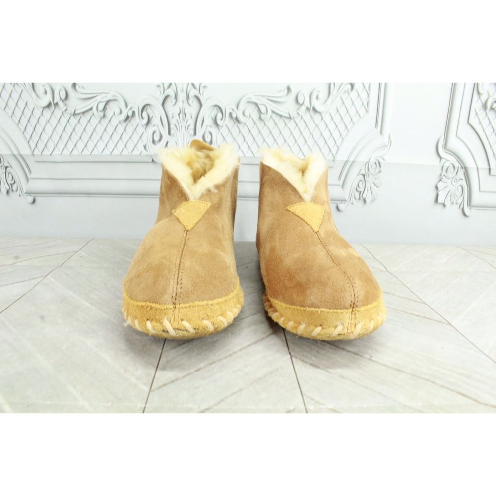 LL Bean Brown Suede Slip On Wicked Good Moccasin Slippers Boot Size 6 M - Picture 4 of 9